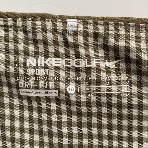 Nike Golf Skirt Size 10 Olive Dri Fit Sport Front Pocket Side Zip Short A-Line - Picture 8 of 12